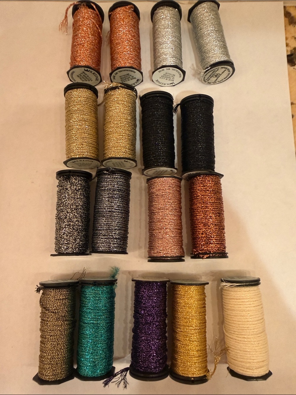 NEW Lot of Balger & Kreinik Metallic Thread Yarn 16 New + bonus 1 is almost new